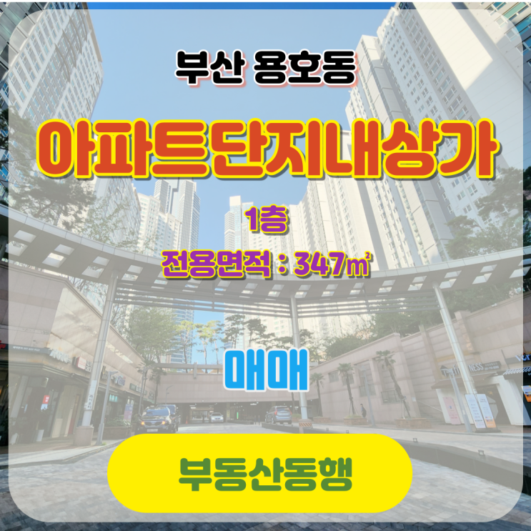  부산 상가, 용호동 상가 매물 / 안정적 임대수요가 보장된 물건입니다