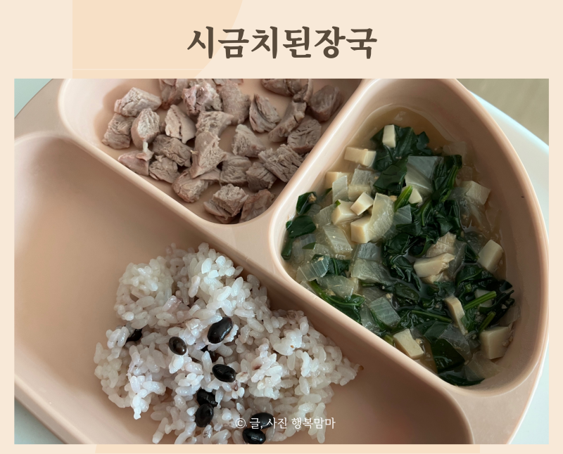 돌아기 시금치된장국 유아식 식단 레시피
