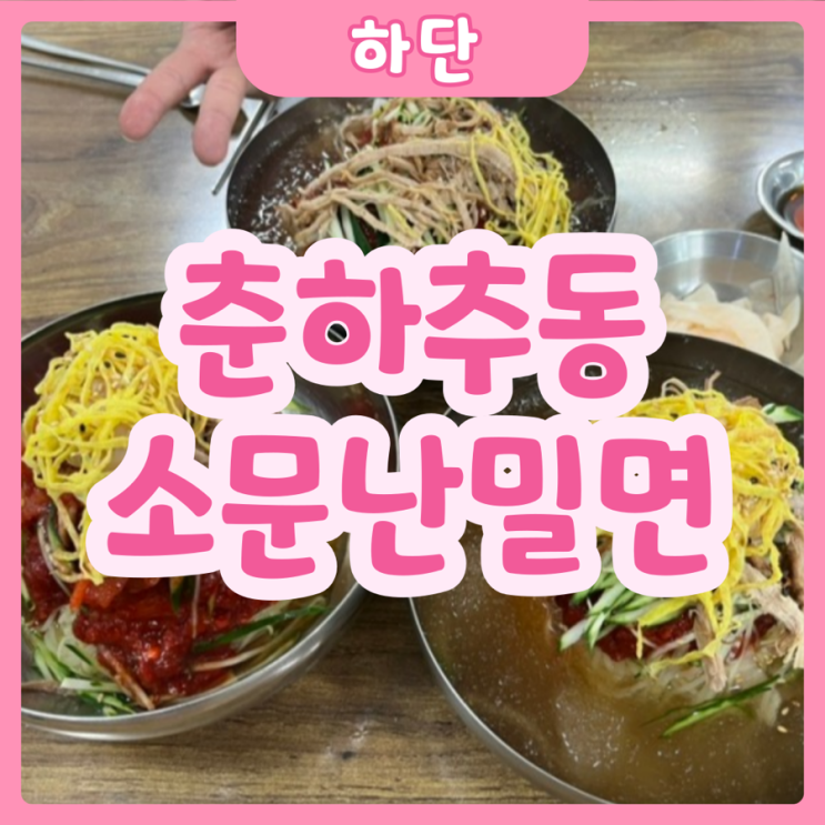  [부산|하단] 춘하추동 소문난밀면 | 한번 맛보면 또 먹고싶어지는 부산주민이 소개하는 찐 밀면맛집추천!