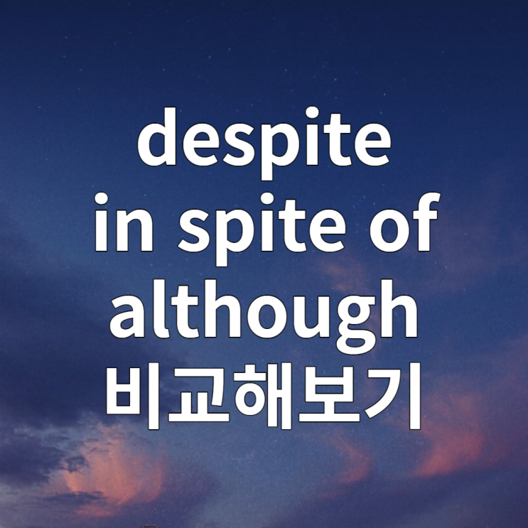  despite / in spite of 의미 (feat. although 차이)