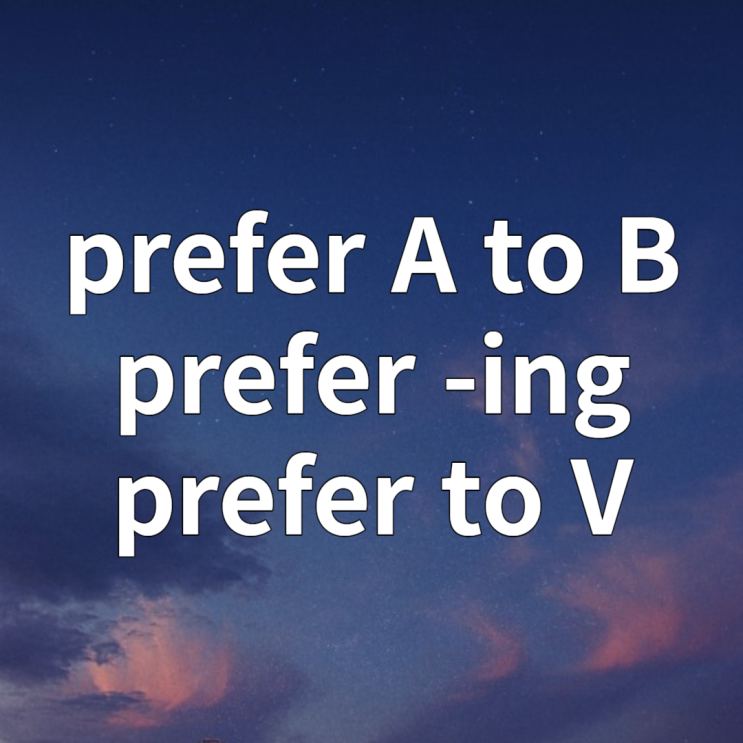 prefer a to b / prefer ing 선호하다 영어로