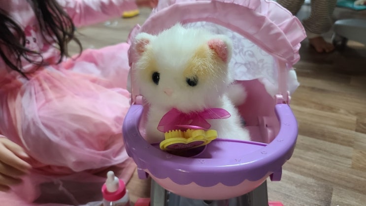  여아크리스마스선물 4세 5세 6세 여아 장난감 말하는인형 유모차타는 아기고양이 냥이