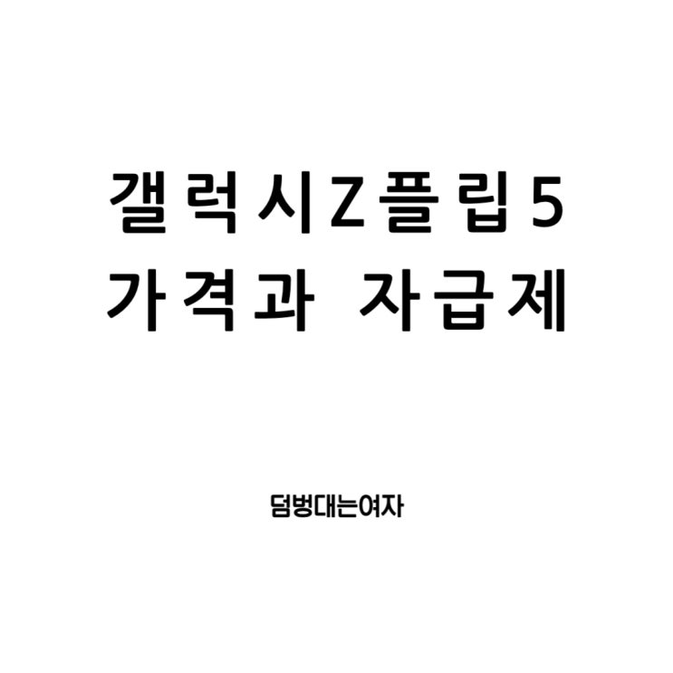  갤럭시Z플립5 가격 : 자급제만의 혜택과 실제 후기 및 단점