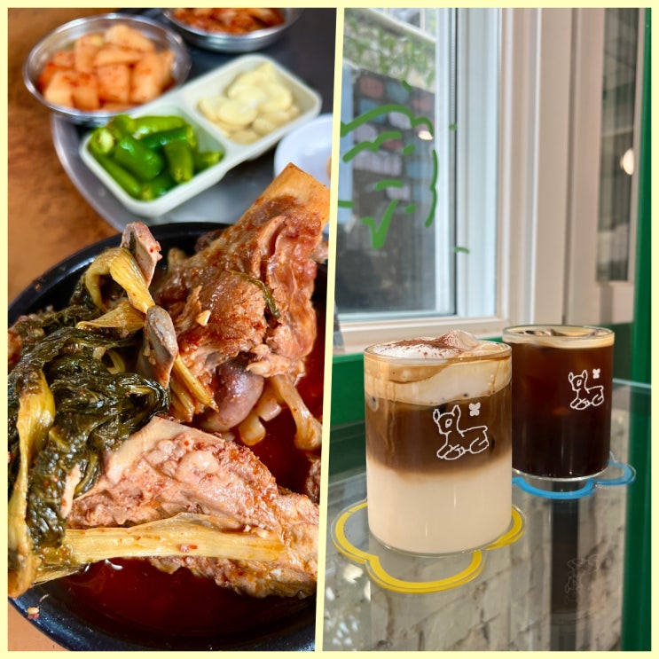  인천 신포동 전주 뼈다귀 해장국 먹고 카페 루데이지 까지