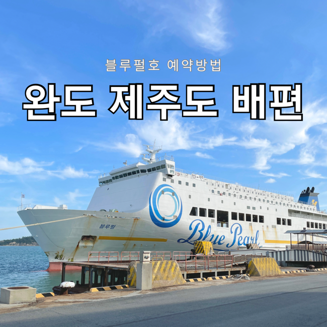  제주 배편 완도 제주도 배편 예약방법 요금 차량선적 블루펄호 후기