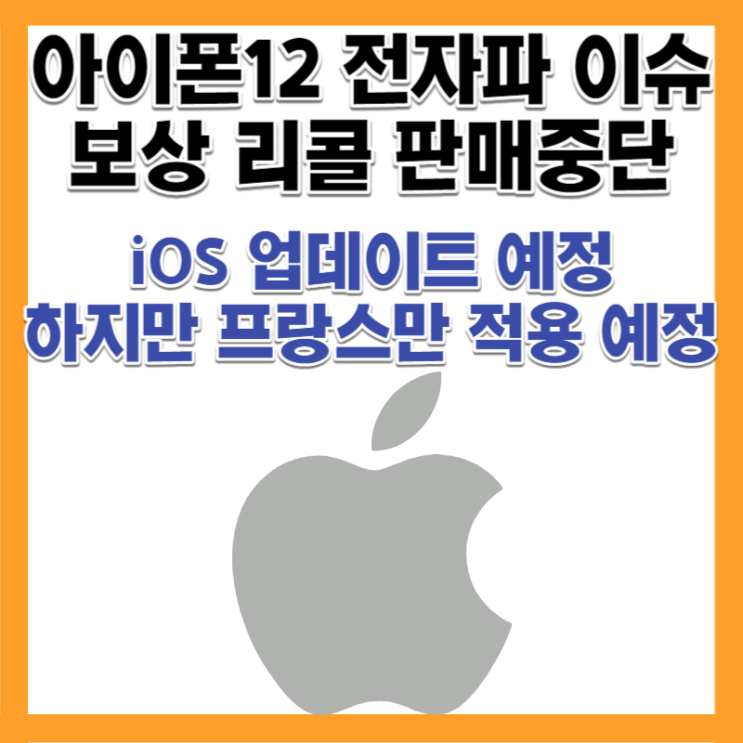  아이폰12 프로 미니 전자파 보상 리콜 프랑스 판매중단