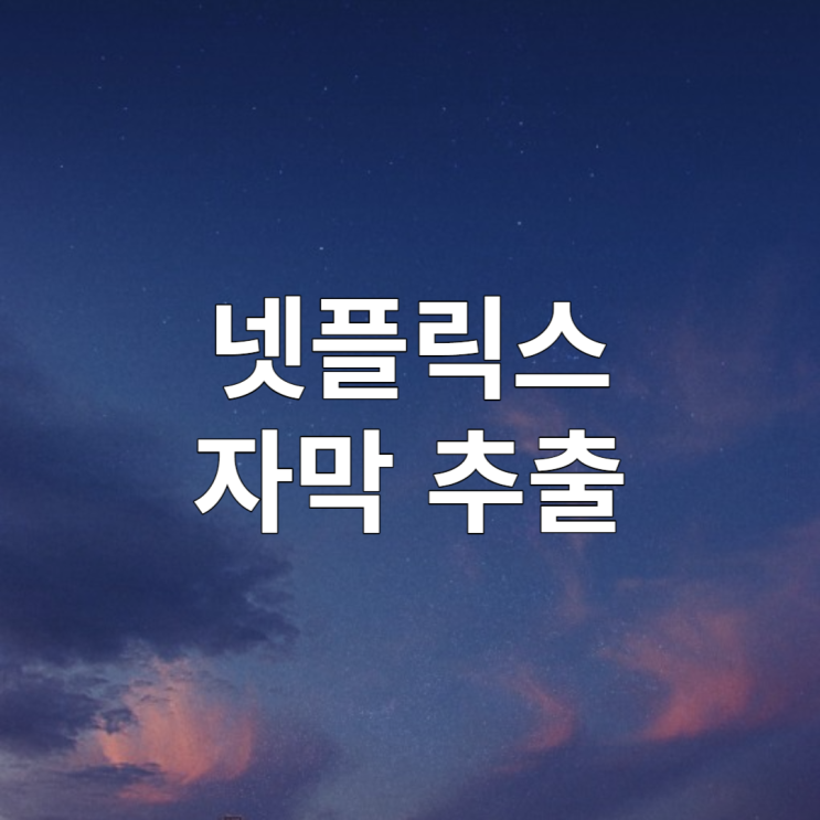  넷플릭스 유튜브 영어자막 추출하기 (feat. Language Reactor)