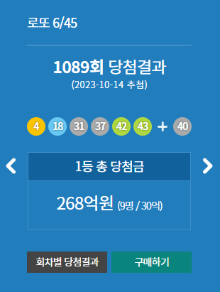  1089회 로또당첨결과 [로또5000원 로또무료번호]