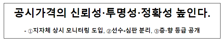 공시가격의 신뢰성·투명성·정확성 높인다. 공시가격의 신뢰성·투명성·정확성 높인다.