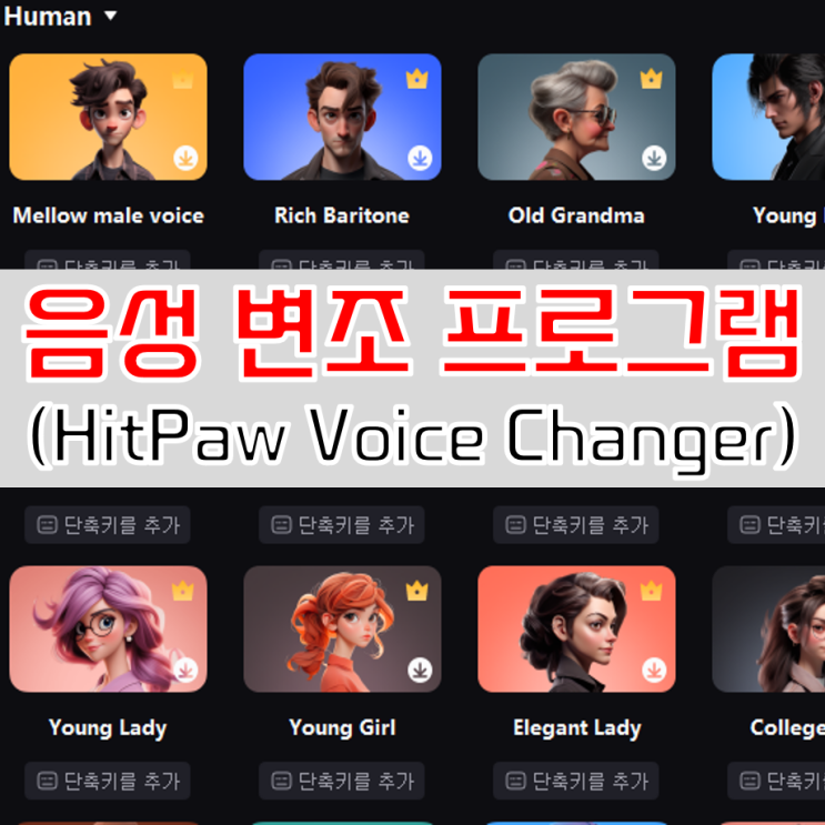 실시간 음성 변조 프로그램 HitPaw Voice Changer 컨셉유저 강추