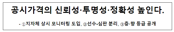 공시가격의 신뢰성·투명성·정확성 높인다.