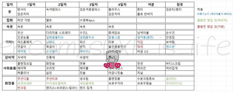  제주도 3박 4일 여행 짐싸기 준비물 맥시멀리스트 캐리어 구경