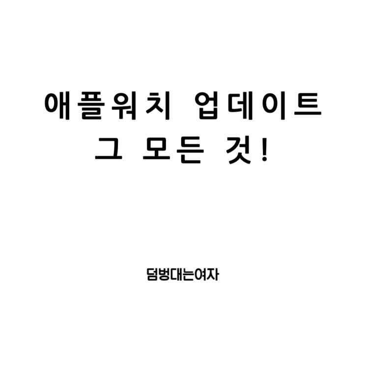  애플워치 업데이트 깊은 세계: 와이파이와 배터리, 시간의 (확인중 여부!)