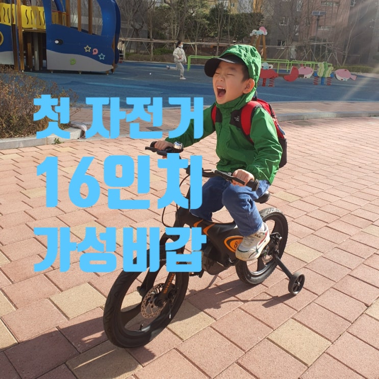 유행타지 않는 만4살 남자아이 보조바퀴 네발자전거 에어윙 샤크 16인치