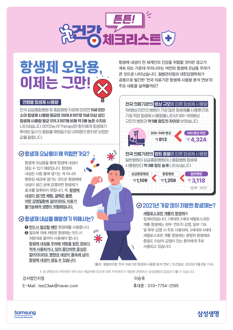 항생제 오남용, 이제는 그만!