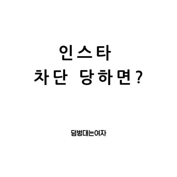  인스타 차단 당하면 스토리, 검색, 디엠 사라질까?