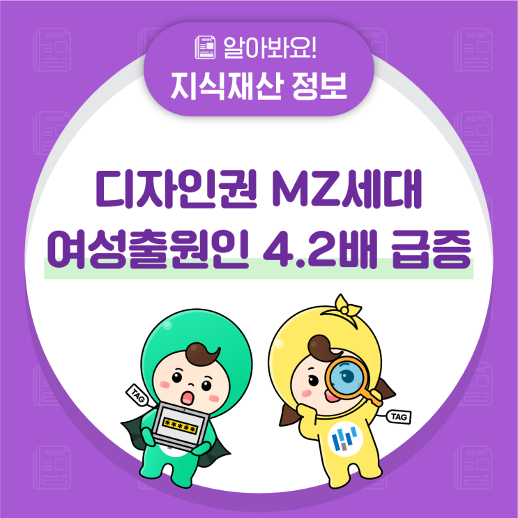 <b>디자인권</b> MZ세대 <b>여성</b><b>출원</b>인 4.2배 급증