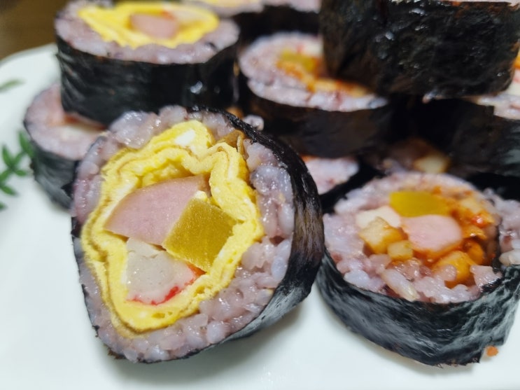 계란지단 돌돌 말이 김밥 만들기