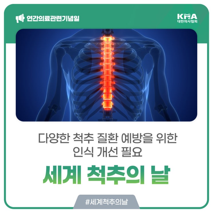 [세계 척추의 날] 다양한 척추 질환 예방을 위한 인식 개선 필요