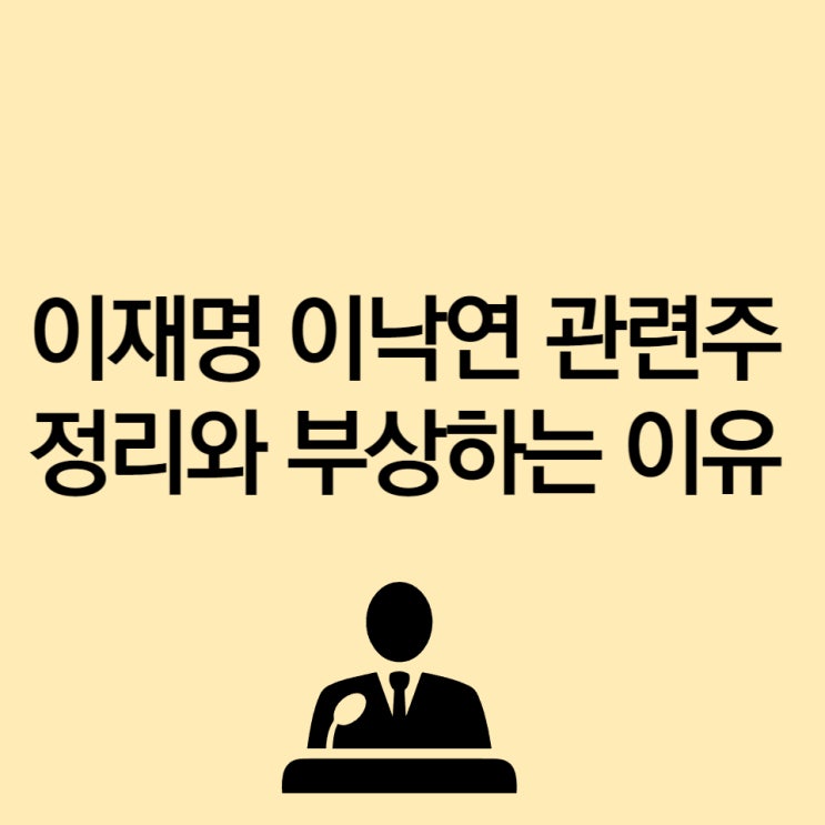 <b>이재명 이낙연</b> 관련주-정치테마주 정리와 부상하는 이유