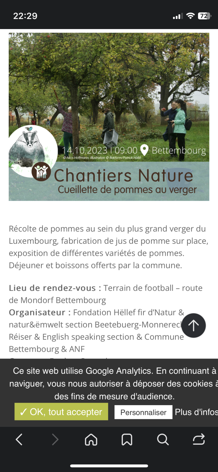  Chantiers Nature 사과따기