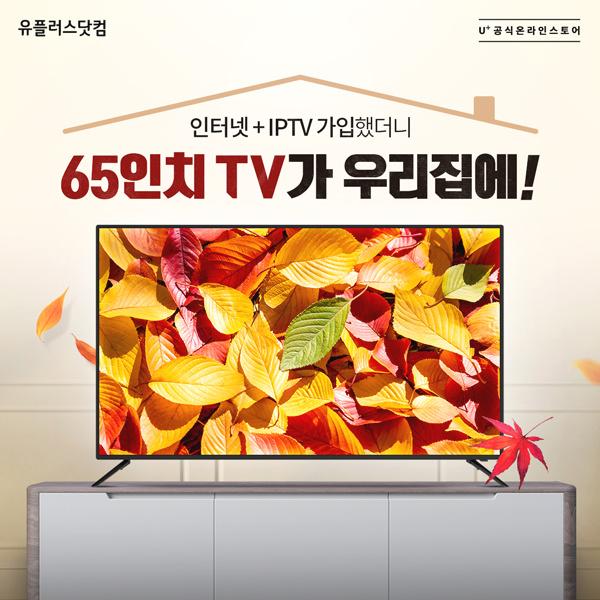  유플러스닷컴 인터넷/IPTV 가입하고 65인치 TV 혜택!