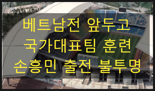 베트남전 앞두고 국가대표팀 <b>훈련 손흥민</b> 출전 불투명
