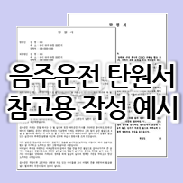  음주운전 탄원서 양식 예시ㅣ 음주운전가족 탄원서, 음주운전지인 탄원서