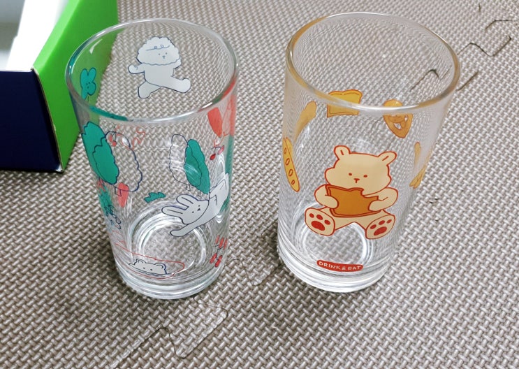  귀염뽀짝 마이버디 유리컵 2p + 젤리베어 네 컷 사진 앨범 선물세트