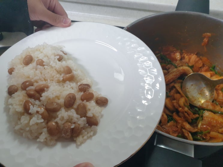  삼겹김치 두루치기. 저녁식사
