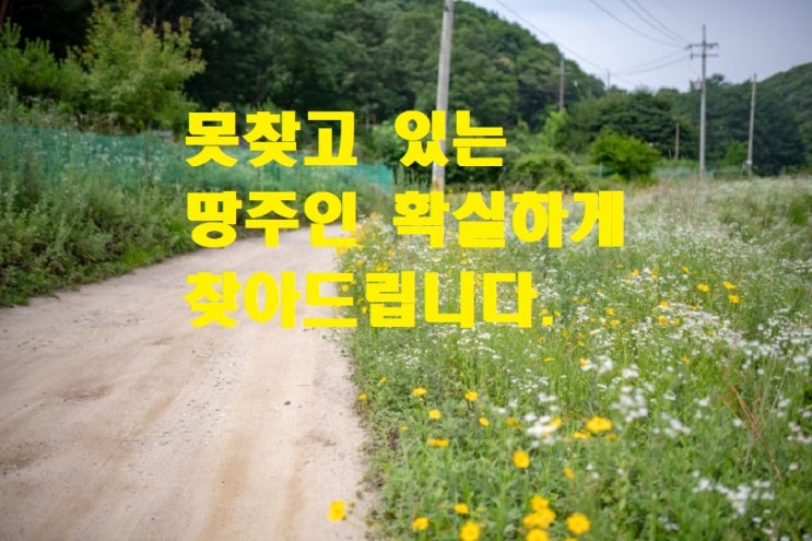  토지주인찾기 땅주인 부동산 소유주 찾기 행정 절차
