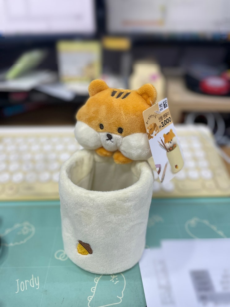  다이소 가을신상 다람센세 인형펜꽂이 볼이빵빵한친구들
