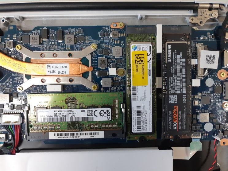  인천 노트북수리 LG 그램 15Z90N-VR30K 삼성 970 EVO PLUS SSD, 메모리 8기가 추가
