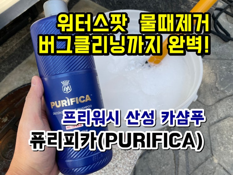  산성 프리워시 카샴푸 퓨리피카(PURIFICA) 물때 석회물 워터스팟 새똥 제거