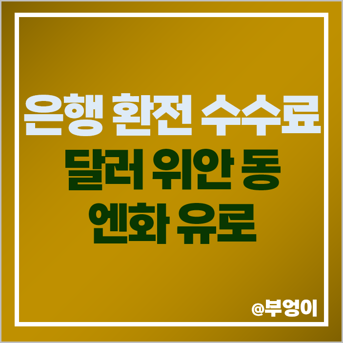 달러 환전 수수료 공항 은행 유로 중국 위안 일본 엔화 베트남 동