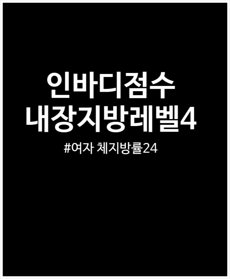  인바디점수 내장지방레벨4 여자 체지방률24 살펴보기