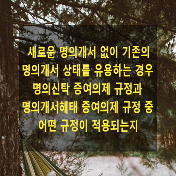  새로운 명의개서 행위 없이 기존의 명의개서 상태를 유용하는 경우 명의신탁 증여의제 규정과 명의개서해태 증여의제 규정 중 어떤 규정이 적용되는지