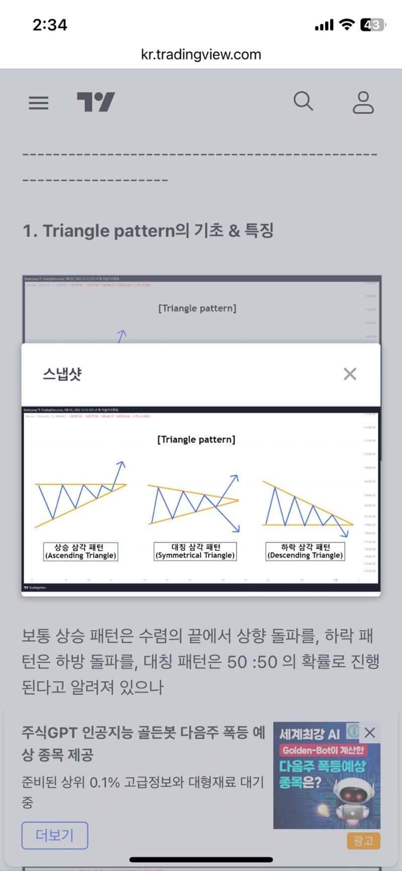 비트코인 트레이딩 차트분석] 삼각수렴의 종류 및 특징 : 네이버 블로그