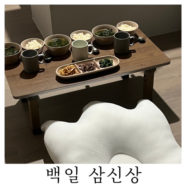  [100일]아기 건강을 기원하는 백일 삼신상 축문 나물 미역국 시간 순서 : )