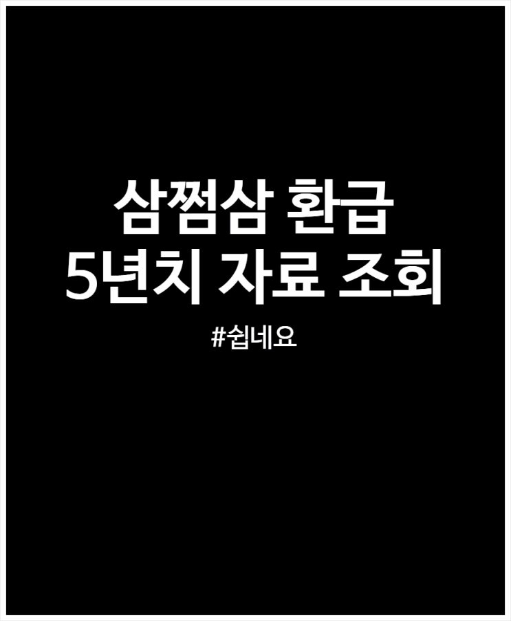  삼쩜삼 환급 기대하며 5년치 자료 직접 조회한 후기