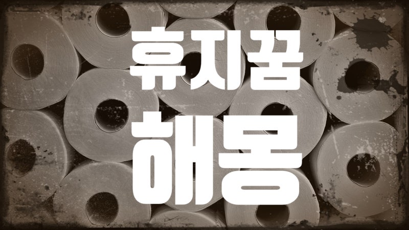 두루마리휴지가저절로풀리는꿈 휴지에피가묻어있는꿈 휴지가젖어있던꿈 휴지로똥닦는꿈 ....