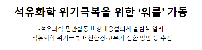 석유화학 위기극복을 위한 ‘워룸’ 가동