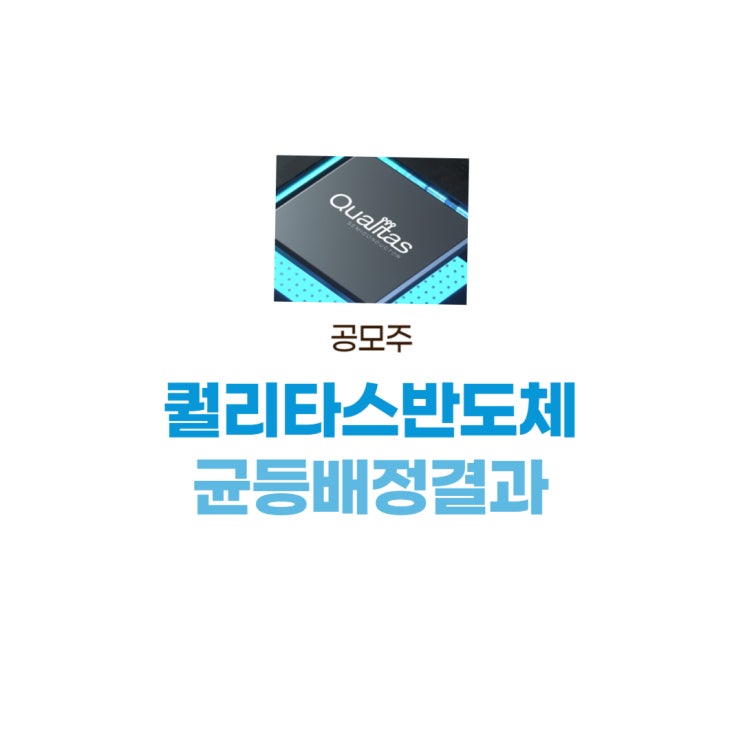 10월 공모주 퀄리타스반도체 청약 결과 기업 정보