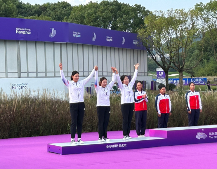 한국 여자 골프, 단체전 은메달 획득, 3회 연속 2위에 올라
