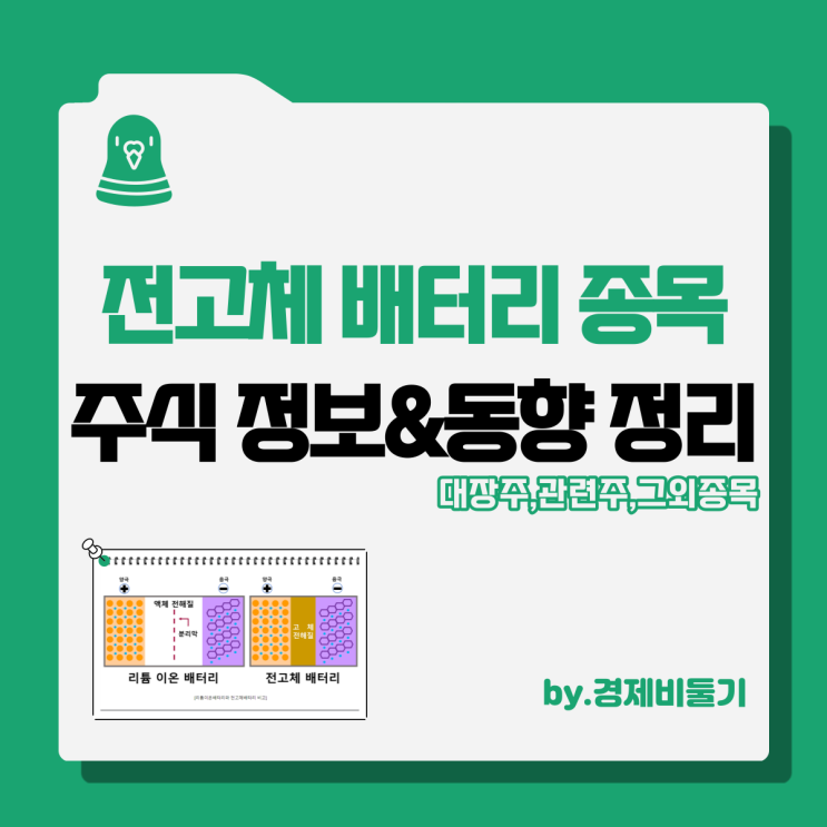 전고체배터리 관련주 대장주 : 이수화학 미코 외 주식 정보 주가 동향 총 정리