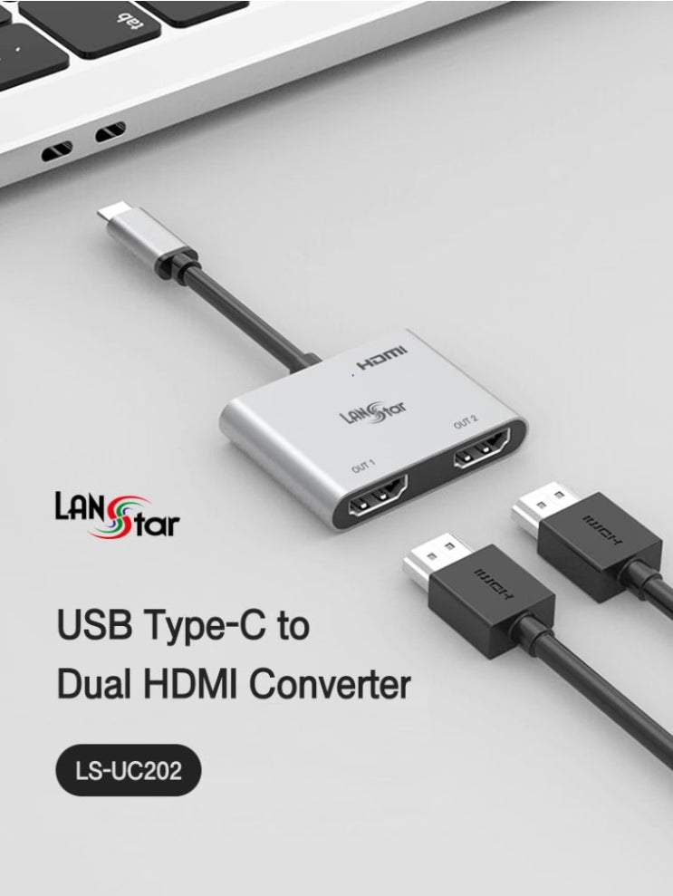  노트북 모니터 2개 연결가능한  랜스타 LS-UC202 Type C 듀얼 HDMI2.0 MST 분배 확장 컨버터 사용후기
