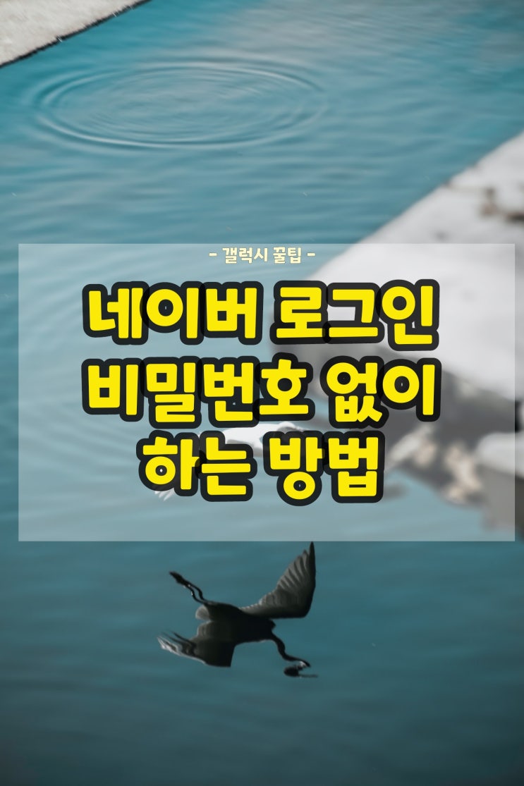  네이버 로그인 비밀번호 없이하는 방법