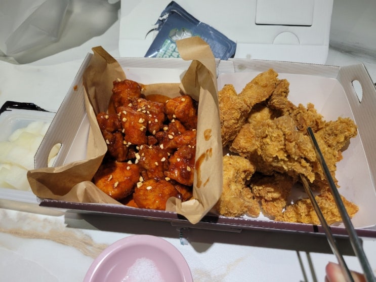 검단신도시 치킨 BBQ 인천검단유승점 황금올리브 순살 반반
