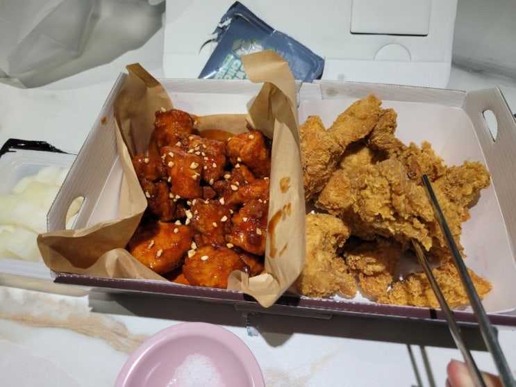  검단신도시 치킨 BBQ 인천검단유승점 황금올리브 순살 반반