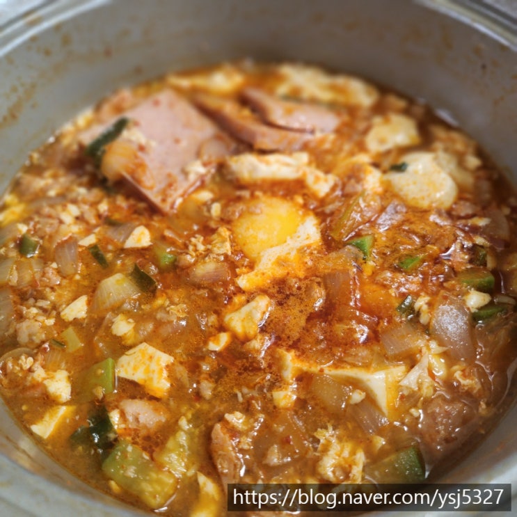  스팸 순두부찌개 레시피 어남선생 스햄순두부찌개 짜글이 안 짜게 만드는 법